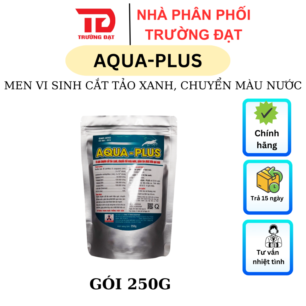 Aqua Plus men vi sinh cắt tảo xanh hiệu quả, chuyển đổi màu nước, giảm tảo phát triển