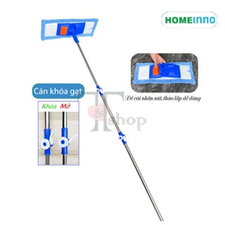 Cây Lau Tường Lau Trần Nhà Lau Kính Trên Cao Kiểu Cài Tấm SAN HÔ  MỊN Bảng 40cm Homeinno Cán 3 Mét KHÓA GẠT 