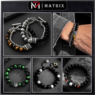 Vòng Tay Charm Phong Thủy Unisex - Lắc Tay Chuỗi Tròn Đá Tự Nhiên Đủ Màu - Vòng Đeo Tay Titan Phong Thủy Đa Sắc Matrix