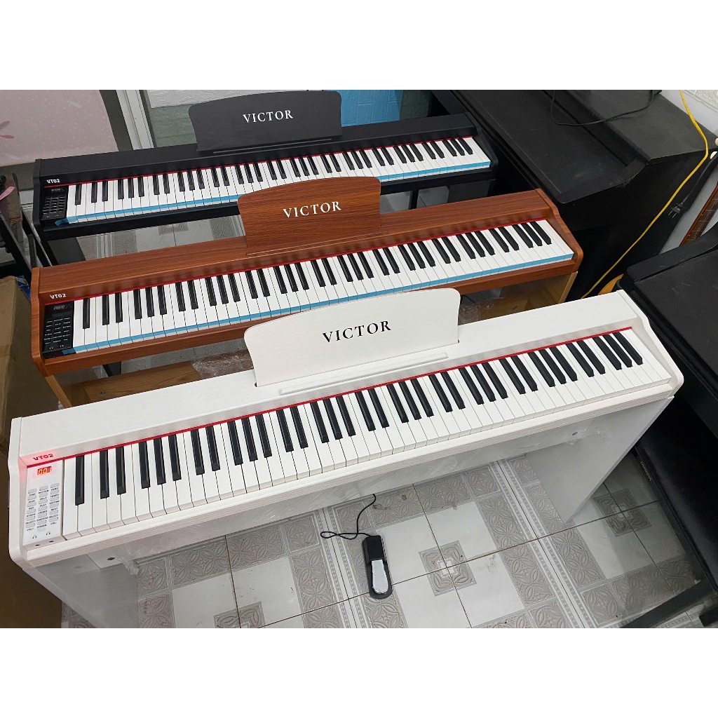 Đàn Piano Điện VicTor VT02 Phiên Bản 2026 - Đủ 88 Phím Đàn Gỗ Chất Lượng  - Tặng Pedal và đủ Pk, Khóa học online