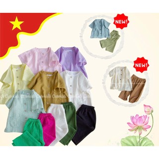  Bộ bà ba thiết kế Made by Cutekids chất vải Linen - Bé Trai Bé Gái -  Size đã trừ hao một chút  