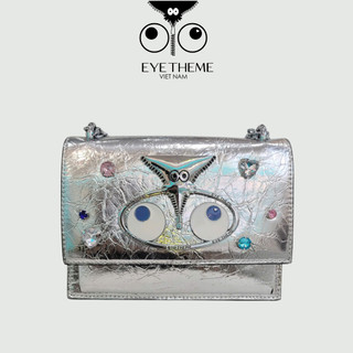 【 EYETHEME 】Túi Nắp Gập Đeo Chéo Logo Con Mắt  2436 - EYE Foldable Mirrored Leather Bag