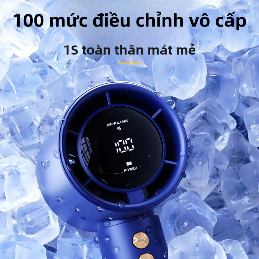 Quạt Tay Cầm Động Cơ Không Chổi Than - Quạt Cầm Tay Màn Hình LED Hiển Thị 100 Mức Độ Gió Siêu Mạnh | BigBuy360 - bigbuy360.vn