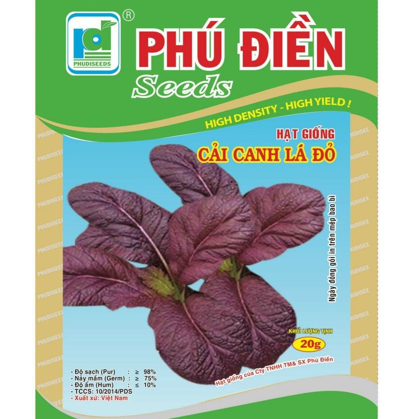 Hạt giống rau Cải Canh Lá Đỏ F1 Nhật Bản_Cải Bẹ Tím Lá to giòn ngọt