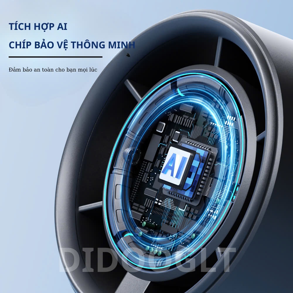 Quạt Tay Cầm Động Cơ Không Chổi Than - Quạt Cầm Tay Màn Hình LED Hiển Thị 100 Mức Độ Gió Siêu Mạnh | BigBuy360 - bigbuy360.vn