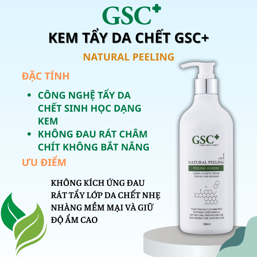 GSC+ Tẩy da chết mặt GSC Natural Peeling 500ml dạng kem *