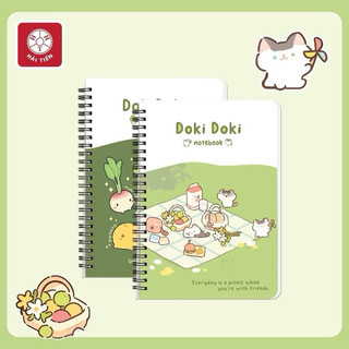  Sổ_Vở lò xo kép A6 A5 A4 B5 dòng kẻ ngang200 300 trang bìa bồi cứng in hình 2 mặt DokiDoki Hải Tiến 