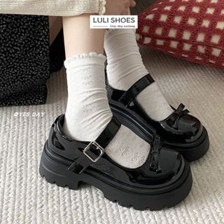 [HCM] Giày búp bê lolita CÓ SẴN cao 5CM quai cài đế răng cưa phong cách đơn giản dễ phối đồ B011