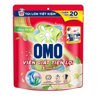 [Hỏa Tốc Q10] Túi 50 Viên Giặt Omo Tiện Lợi 3 Trong 1 Hương Tươi Mát/ Hương Tinh Tế