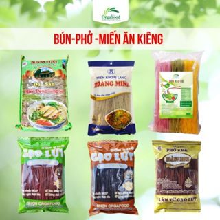 Bún gạo lứt đỏ đen, Phở gạo lứt, Miến dong làng so, Miến khoai lang, nui gạo lứt, bánh canh lứt