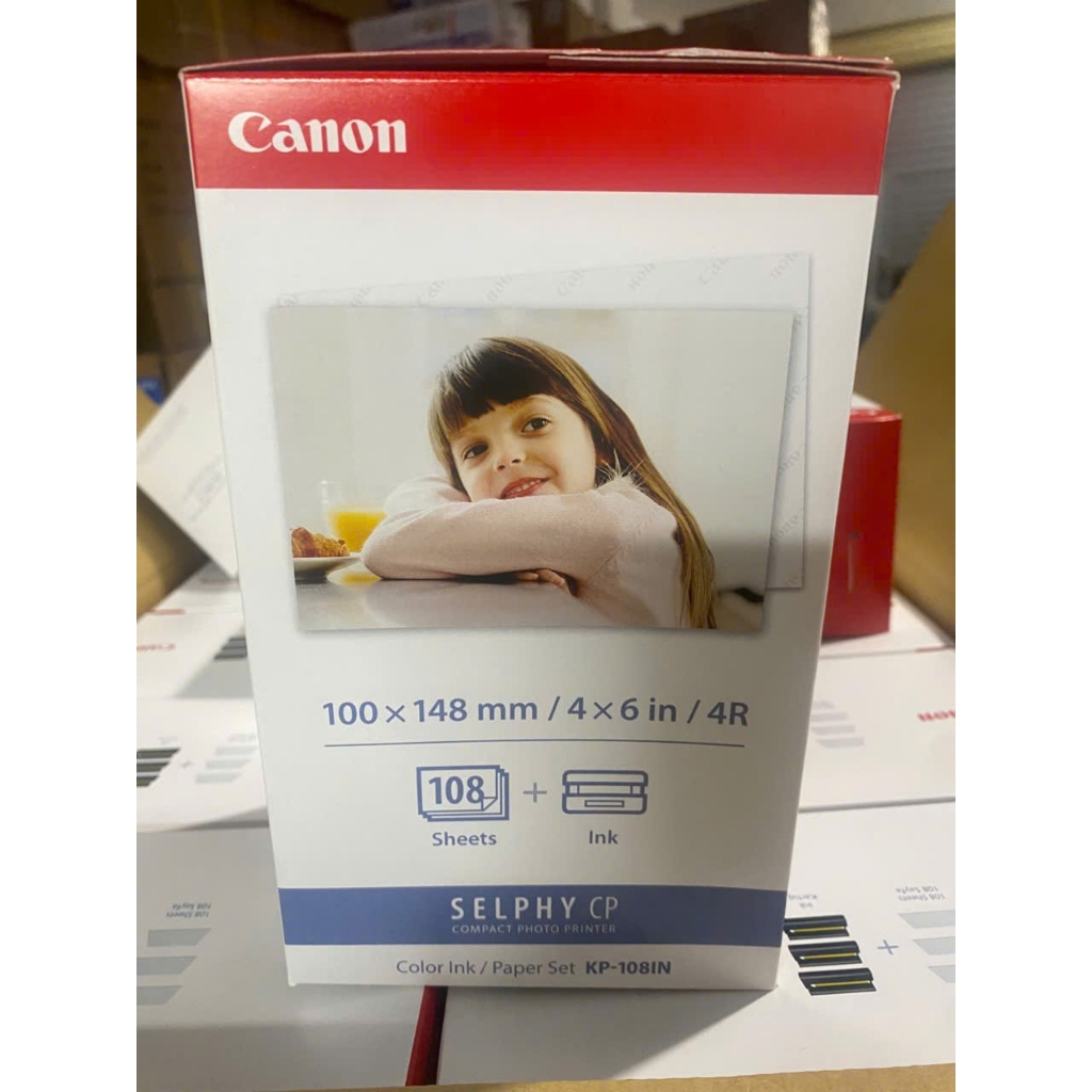 Giấy Và Mực In Ảnh Nhiệt Canon KP108 - 1 HỘP 108 TỜ VÀ 3 Băng MỰC