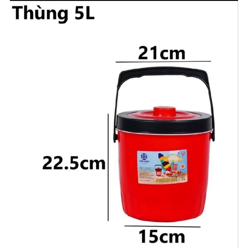 Thùng giữ nhiệt, PHÍCH ĐÁ 5  LÍT TRÒN VIỆT NHẬT