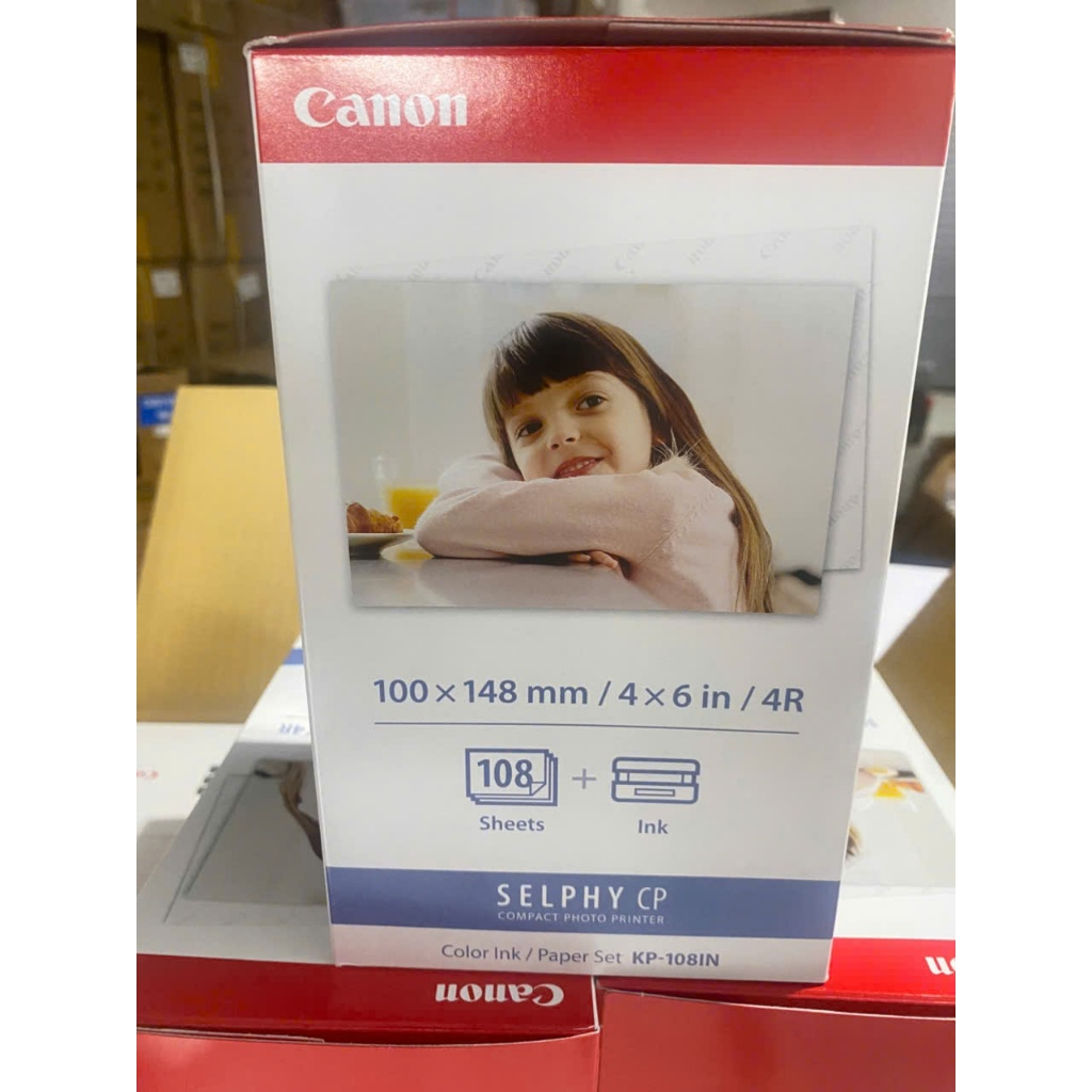 Hộp giấy in Canon Cp1000,CP1200,CP1300,Cp1500,Cp910.v.v.mã KP108IN gồm 3 băng mực và 108 tờ giấy