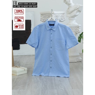 [BIGSIZE] Áo sơ mi nam ngắn tay BR vải ford cotton, thoáng mát, thấm hút tốt, form regular fit, BAF01 - Bravery