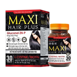 Viên Uống MAXI HAIR PLUS Hỗ Trợ Bổ Huyết, Làm Đen Tóc, Giảm Rụng Tóc, Kích Thích Mọc Tóc - Lọ 30 Viên