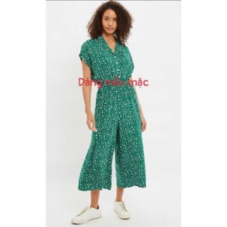Bộ Jumpsuit hoa nhí dư xịn cúc tháo rời kèm đai chất lanh siêu mềm mát