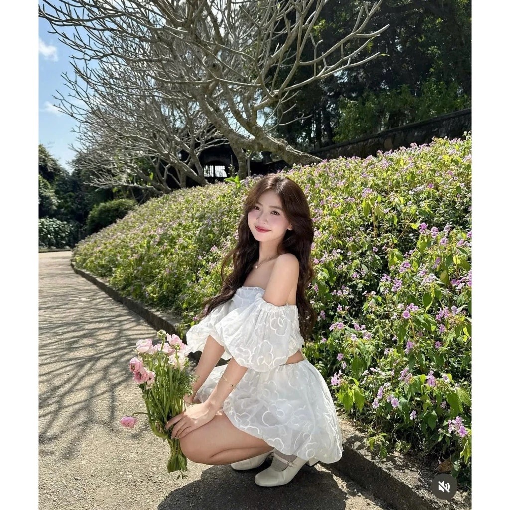 Set Áo Mix Váy Ngắn Tay Bồng Voan Hoa Trễ Dáng Bí Siêu Xinh - MAY DRESS | BigBuy360 - bigbuy360.vn