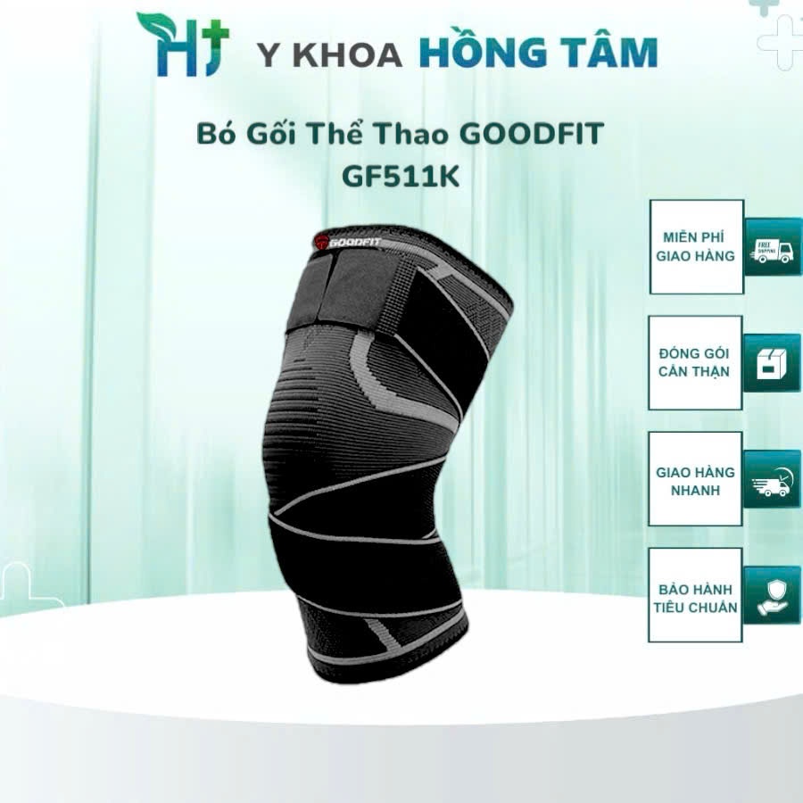 Bó gối thể thao GoodFit GF511K, Dây Đai Chắc Chắn, Co Giãn Đàn Hồi, Dễ Sử Dụng