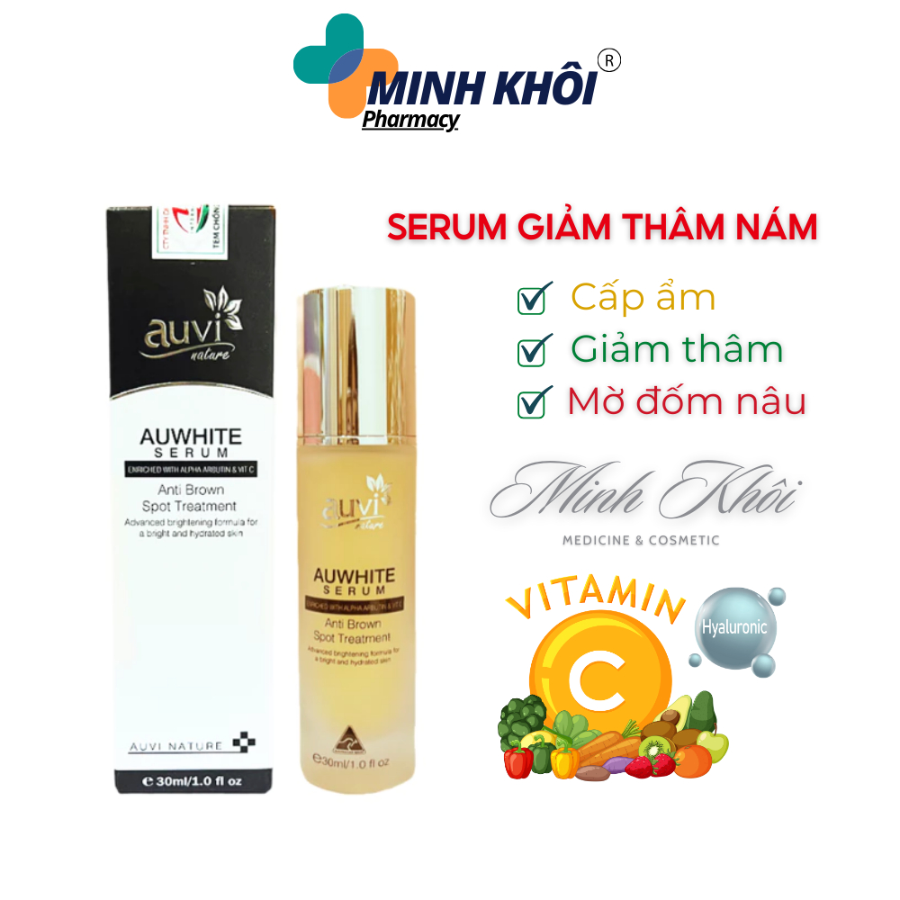 Auwhite Serum 30ml - Tinh chất làm trắng da, giảm đốm nâu, dưỡng ẩm.