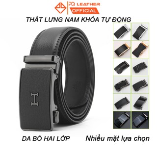 Thắt lưng nam da bò thật 2 lớp khóa tự động nhiều mặt lựa chọn PQ Leather PL3 kèm hộp làm quà tặng, bảo hành 12 tháng