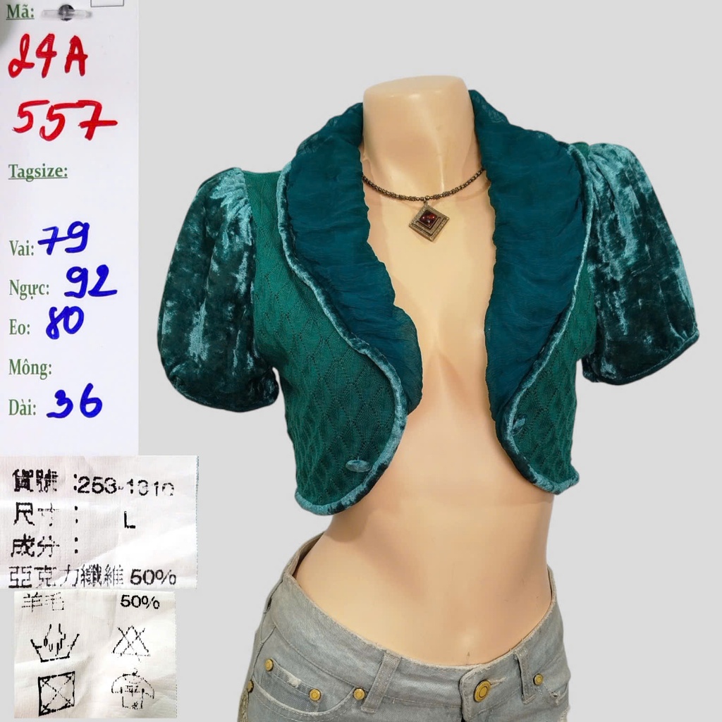 Áo khoác ren, voan mỏng CROPTOP (2hand)
