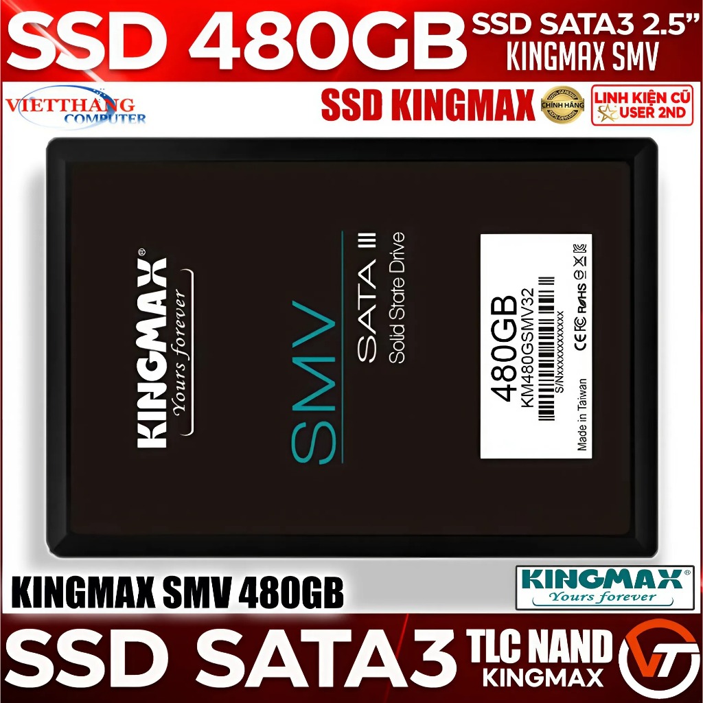 Ổ cứng SSD Kingmax SMV 480GB 2.5" SATA 3 SSD Cũ đã qua sử dụng  ( Cũ - 2nd )