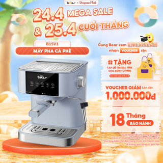 Máy Pha Cà Phê Bear Tự Động Đa Năng Pha Cafe Espresso Cappuccino Dung Tích Lớn Cho Gia Đình Văn Phòng CF-B15V1