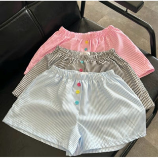 Quần Đùi Kate Kẻ Sọc Phối Khuy Hoa Siêu Hot_19