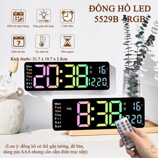 Đồng Hồ Treo Tường LED Gắn Tường Có Báo Thức, Đếm Ngược, Bấm Giờ