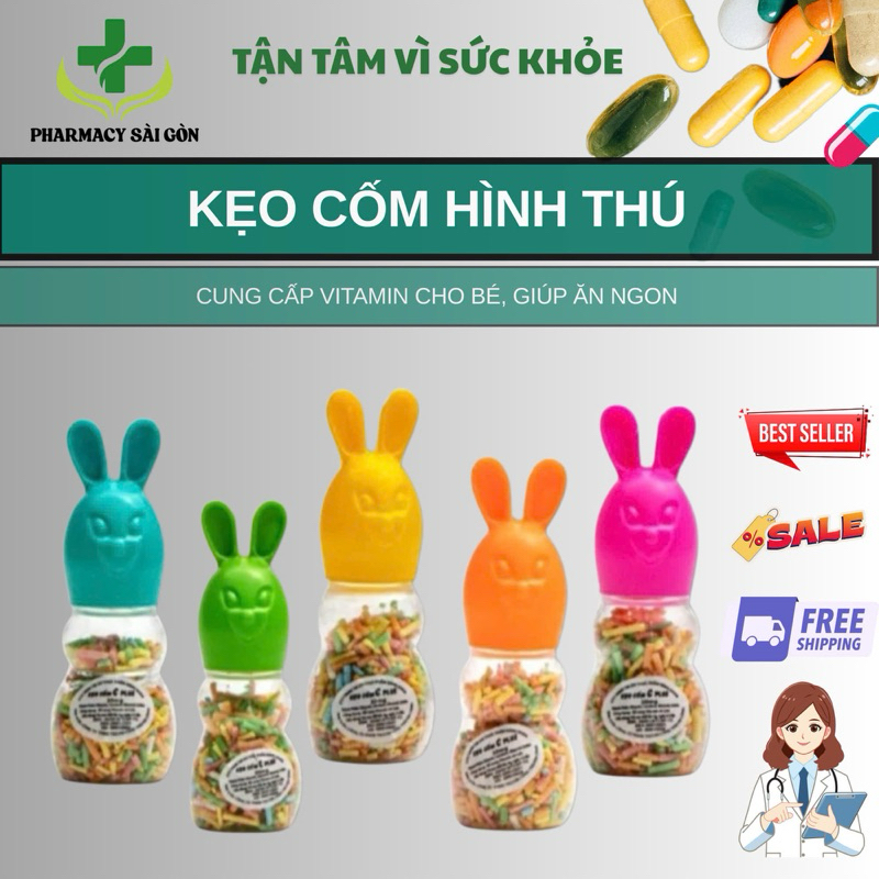 ✅[chính hãng]Kẹo cốm vitamin C  hình thú tăng đề kháng cho bé
