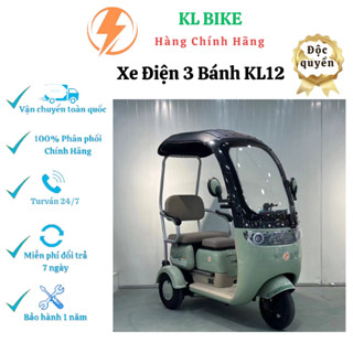 Xe máy điện 3 bánh KL12 Có Mui, Xe điện cho người già,Chở Cháu Đi Học, Mẫu mới 2025