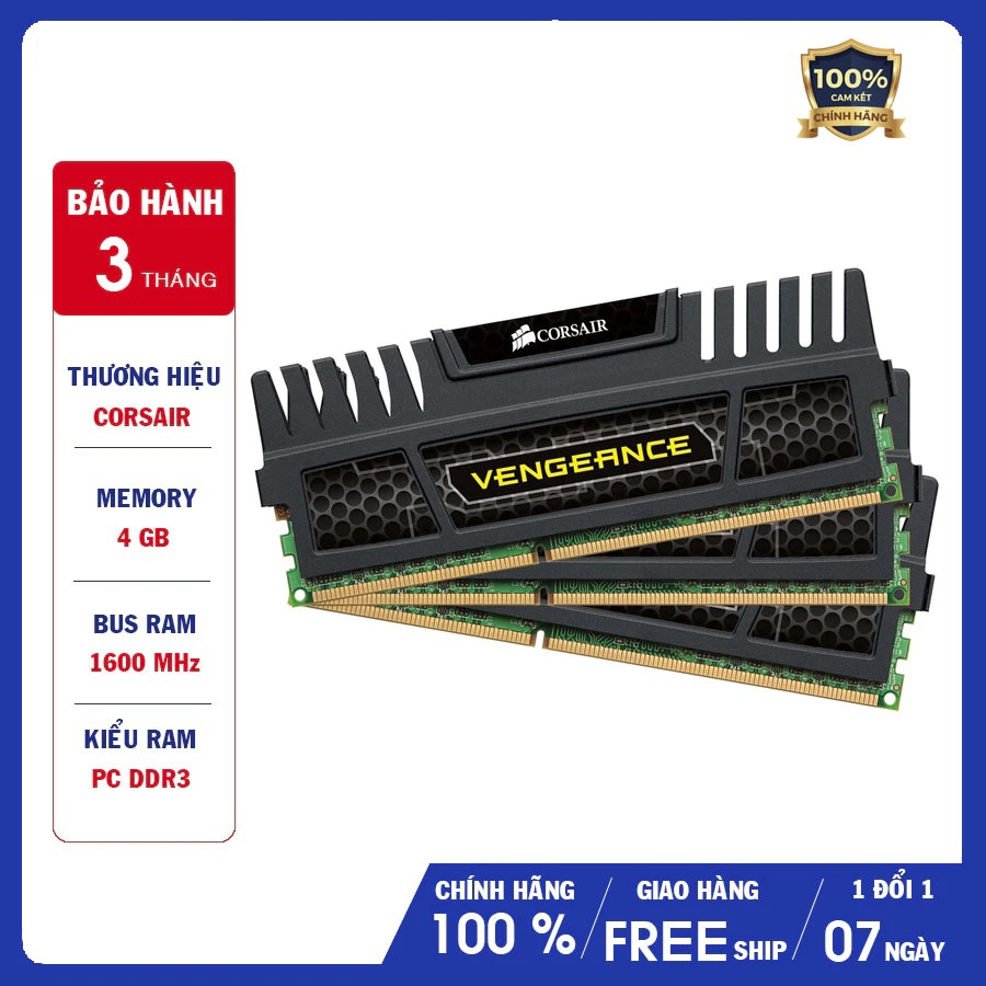 Ram PC Corsair Vengeance 4GB DDR3 1600MHz