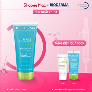 Gel rửa mặt tạo bọt cho da hỗn hợp và da dầu Bioderma Sebium Gel Moussant - 200ml (dạng tuýp)