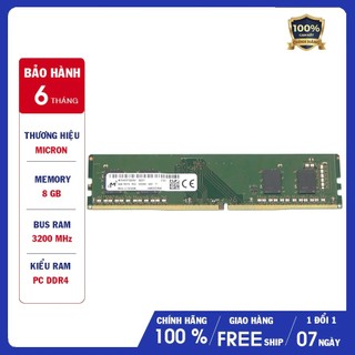  Ram PC Micron DDR4 8GB - Bus 3200 MTA4ATF1G64AZ-3G2E1 