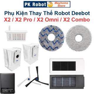 Phụ Kiện Thay Thế Robot Deebot X2/ X2Pro/ X2 Omni/ X2 Combo, Chổi Cạnh, Bộ Lọc Hepa, Túi Đựng Bụi & Giẻ Lau/
