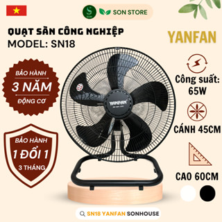 Quạt Sàn Công Nghiệp YANFAN SN18 - Động Cơ Dây Đồng 100% - Cánh 5 Lá ABS Cao Cấp - 65W - Công Suất 65W.