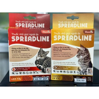 SPREADLINE - [ NGUYÊN HỘP 3 TUÝP ] - SẢN PHẨM PHÒNG GIUN SÁN, VE VÀ BỌ NHẢY CHO MÈO MỌI LỨA TUỔI