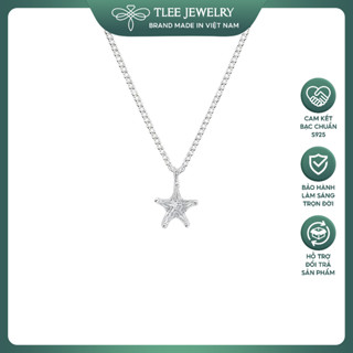 Dây chuyền bạc nữ TLEE dây xích dày mặt ngôi sao đính đá TLEE JEWELRY D0399