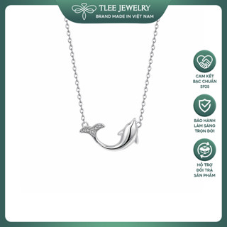 Dây chuyền bạc nữ TLEE mặt cá heo đính đá đuôi cá biểu tượng cho tự do và trí tuệ TLEE JEWELRY D0400