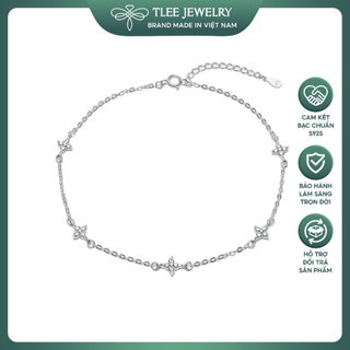 Lắc chân bạc nữ TLEE mặt hoa nhí bốn cánh xinh xắn TLEE JEWELRY LC0135