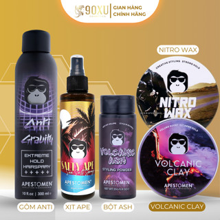 Sáp Vuốt Tóc Volcanic Clay, Nitro Wax , Bột tạo phồng ASH , Xịt giữ nếp APE by Apestomen