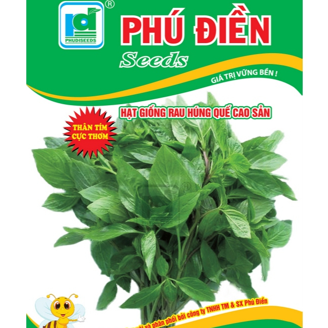Hạt giống rau Húng Quế Thân Tím Cực Thơm (Húng Chó, Húng giổi, É Quế, Hương Thái)