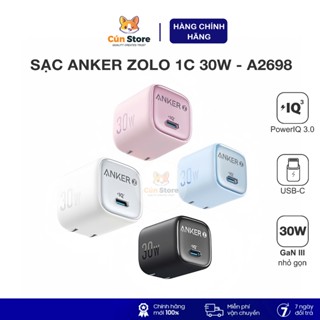  Củ sạc nhanh Anker Zolo GaN 30W hỗ trợ IQ3 PD3.0 - A2698 nhỏ gọn chân gập | Bảo hành 12 tháng 