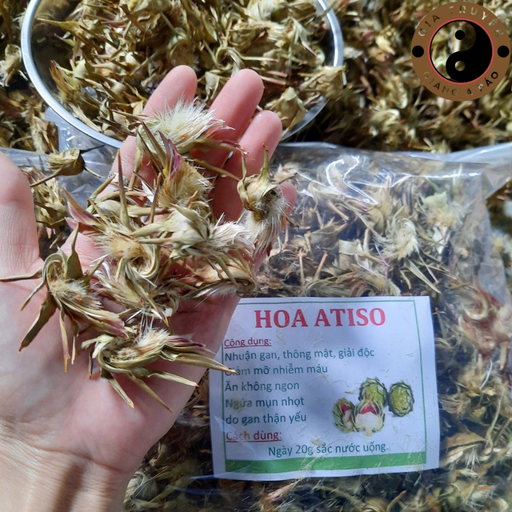 Bông hoa atiso, actiso xanh SAPA sấy khô pha trà loại 1. Hoa atiso Đà Lạt giúp giải độc gan, giảm mỡ