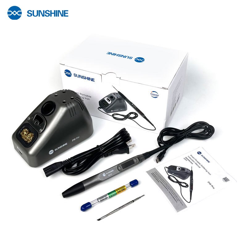 Máy hàn cầm tay SUNSHINE 210 PRO, 100-450℃, kèm 1 mũi vát, phù hợp mũi hàn C210