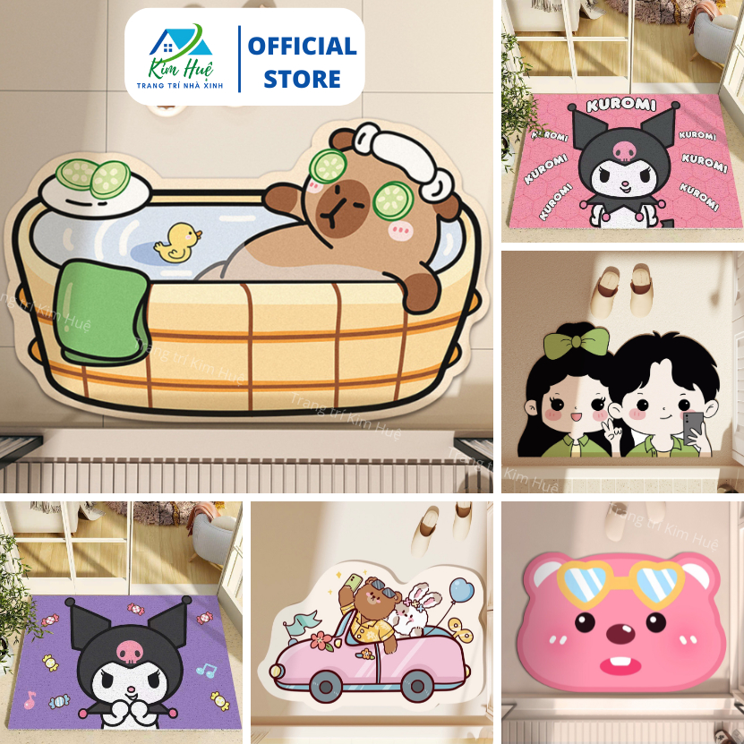 Thảm chùi chân nhà bếp, phòng tắm bali thấm hút nước, đế cao su chống trơn trượt 40x60cm - Trang trí