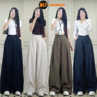  Quần tây ống rộng Joomate ulzzang ly lệch cạp cao tôn dáng 