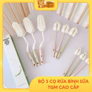  Set 3 cây Cọ bọt biển rửa bình sữa núm ti mút xốp TGM Hàn quốc chính hãng an toàn cho bé 