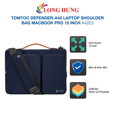 Túi xách chống sốc Tomtoc Defender-A42 Laptop Shoulder Bag MacBook Pro 15 inch A42E3 - Hàng chính hãng