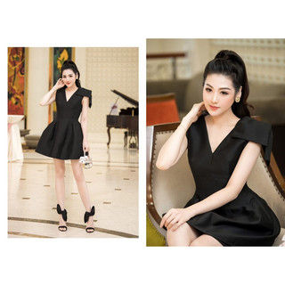 Váy Lane Jt Đen - Vàng - Hồng Monet Bow mini dress! Chính hãng 100%! 1750K
